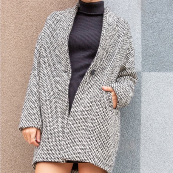 Blank NYC Jackets & Blazers - 🖤BLANK NYC Houndstooth Tweed Cocoon Coat Small🖤